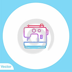 Sewing machine flat vector icon sign symbol