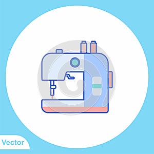 Sewing machine flat vector icon sign symbol