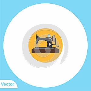 Sewing machine flat vector icon sign symbol