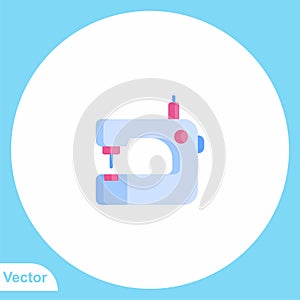 Sewing machine flat vector icon sign symbol