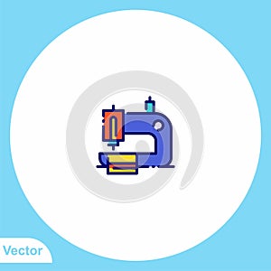 Sewing machine flat vector icon sign symbol