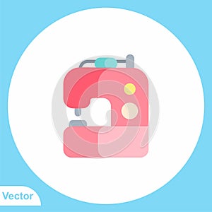 Sewing machine flat vector icon sign symbol