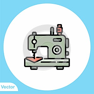 Sewing machine flat vector icon sign symbol