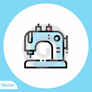 Sewing machine flat vector icon sign symbol