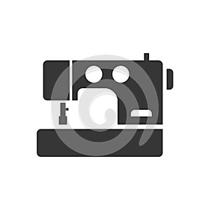 Sewing machine glyph single isolated vector icon