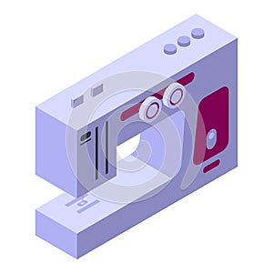 Sewing machine icon, isometric style