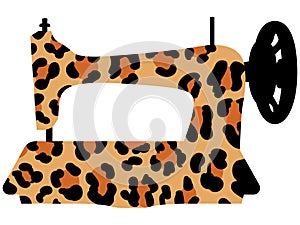 sewing machine with leopard print EPS vector