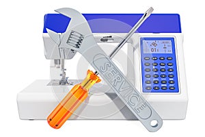 Sewing Machine Maintenance concept. 3D rendering