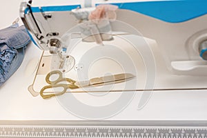 Sewing machine and scissors