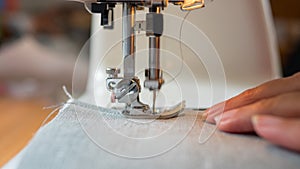 Sewing machine stitching fabic