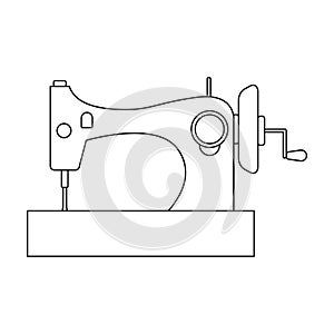 Sewing machine vector icon.Outline vector icon isolated on white background sewing machine.