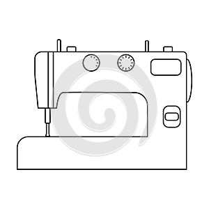 Sewing machine vector icon.Outline vector icon isolated on white background sewing machine.
