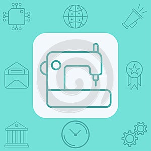 Sewing machine vector icon sign symbol