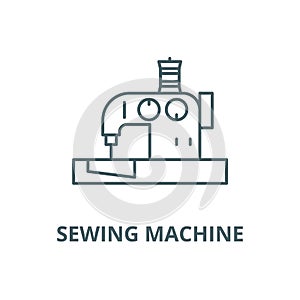 Sewing machine vector line icon, linear concept, outline sign, symbol