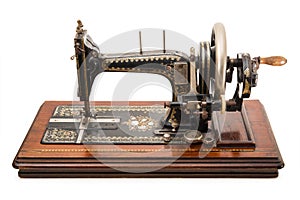 Sewing machine on white background