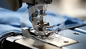 Sewing machine working in textile industry factory generated by AI