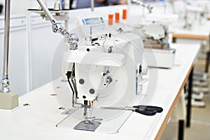 Sewing machine in workshop