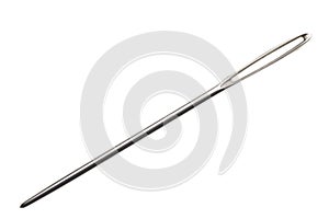 Sewing needle isolated on white background
