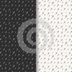 Sewing needle pattern black and white seamless vector illustration