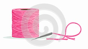 Sewing Needle and Pink Thread Spool  Vector