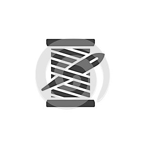 Sewing Needle and Thread Spool vector icon