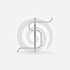 Sewing needle vector concept icon