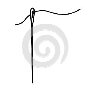 Sewing needles. Hand drawn illustration converted to vector