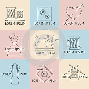 Sewing and needlework icons