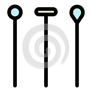 Sewing pins icon color outline vector