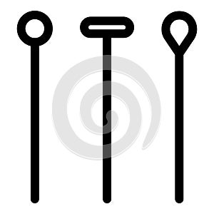 Sewing pins icon, outline style