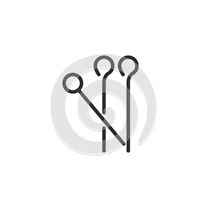 Sewing Pins line icon