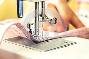 Sewing process on the sewing machine