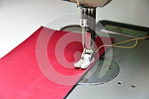 Sewing process in the phase of stitching