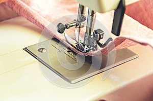 Sewing process on the sewing machine