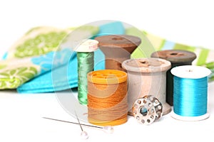 Sewing and Quilting Thread On White