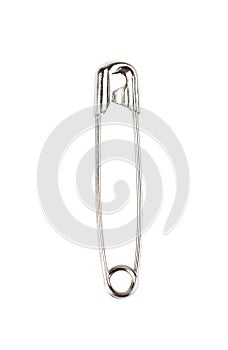 sewing safety pin isolated on a white background, Safety pin close-up