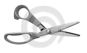 Sewing scissors isolated on white, top view