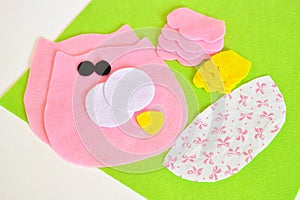 Sewing set for felt owl - how to make an owl handmade toy. Step