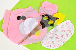 Sewing set for felt owl - how to make an owl handmade toy. Step