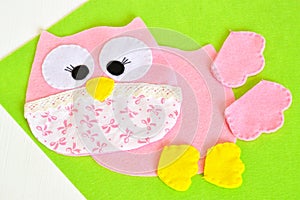 Sewing set for felt owl - how to make an owl toy. Step