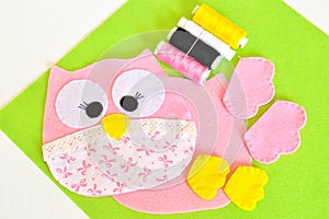 Sewing set for felt owl - how to make an owl toy. Step