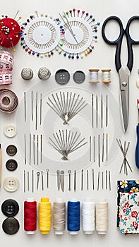 Sewing and Tailoring Tools with Thread and Accessories