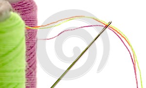 Sewing thread with needle