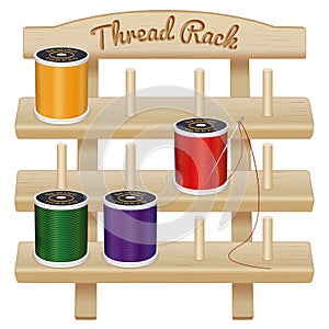 Sewing Thread Storage Wood Rack