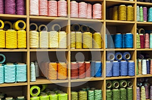 Sewing threads in a stock