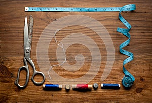 Sewing tools and colored tape/Sewing kit