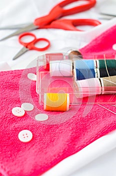 Sewing tools and colored tape/Sewing kit