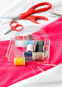 Sewing tools and colored tape/Sewing kit