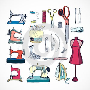 Sewing tools kit, colored