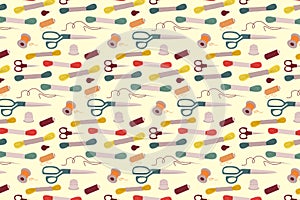 Sewing Tools Pattern in Vector Illustration